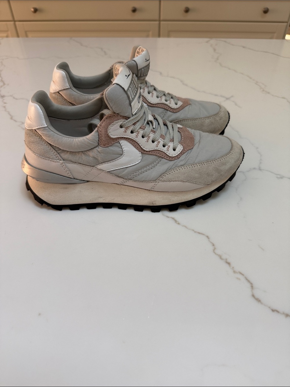 Women’s Neutral Grey & Taupe Retro Runner Sneakers